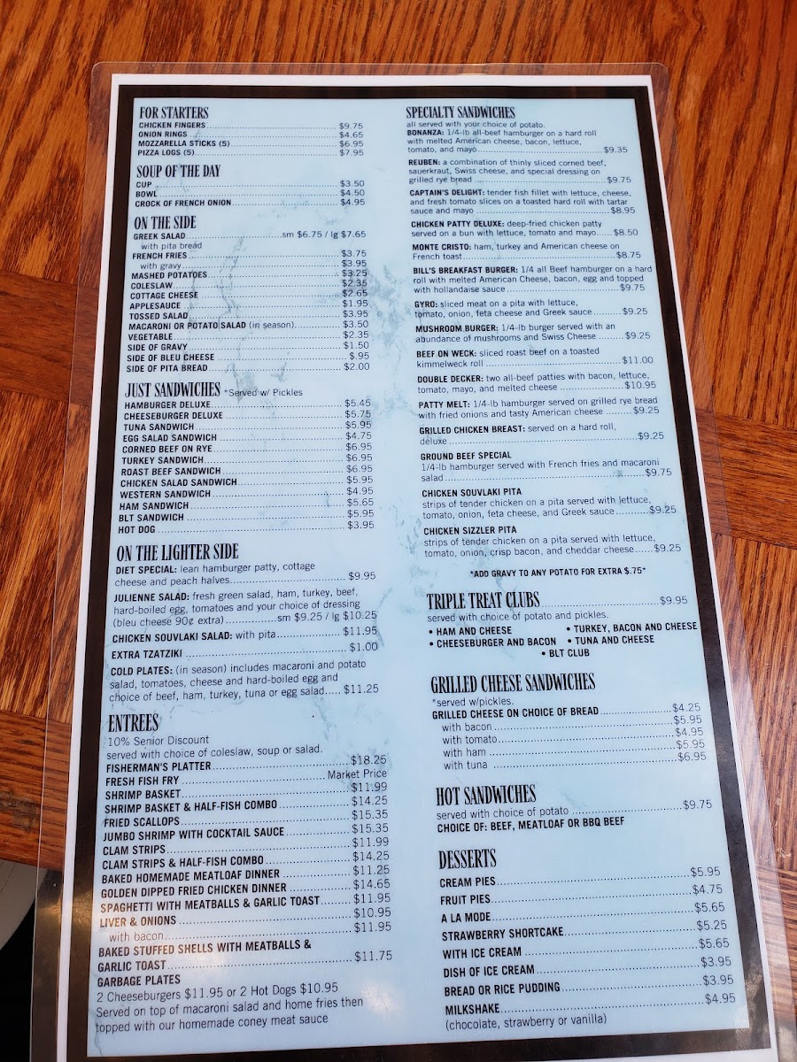 Bill's Diner Menu - Image 2