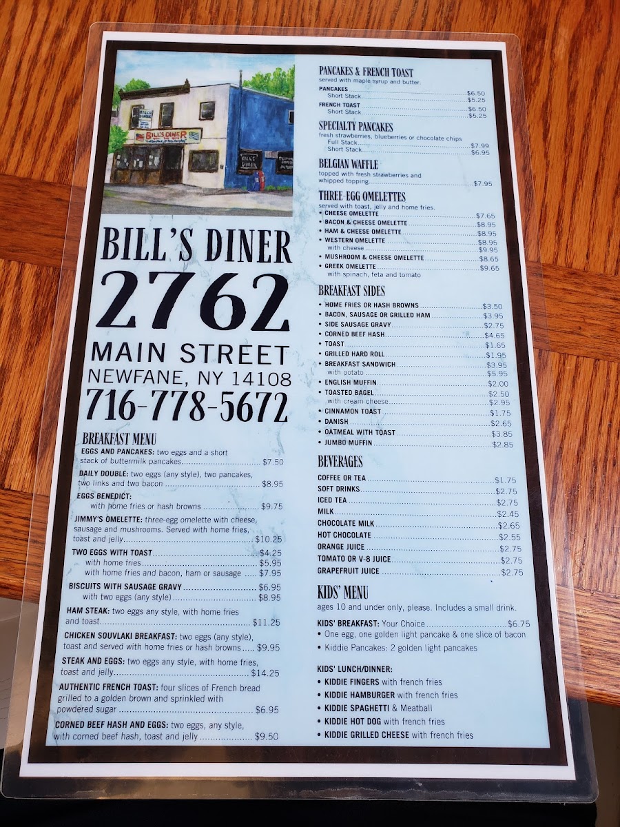 Bill's Diner Menu - Image 3